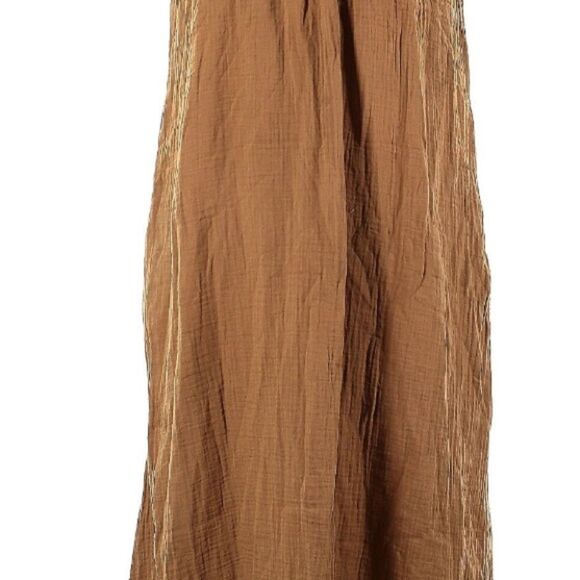 Xirena Cotton Gauze Brown Trapeze Tie Strap maxi Dress with Pockets M - Picture 5 of 11